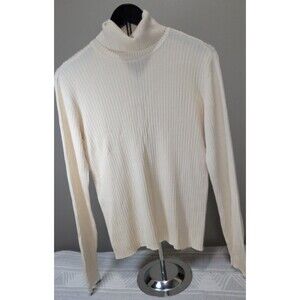 Preview Collection 85% Silk 15% Wool‎ Ribbed Turtleneck Sweater – Women’s Size L